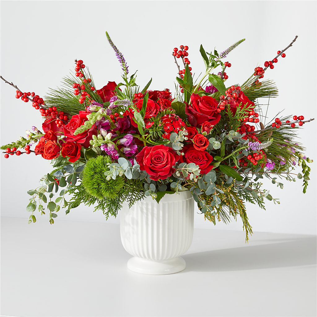 Big Red Bow Bouquet – SB FLORAL & DESIGN, Erie IL