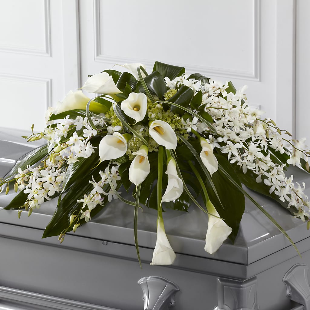 Angel Wings Casket Spray – SB FLORAL & DESIGN, Erie IL