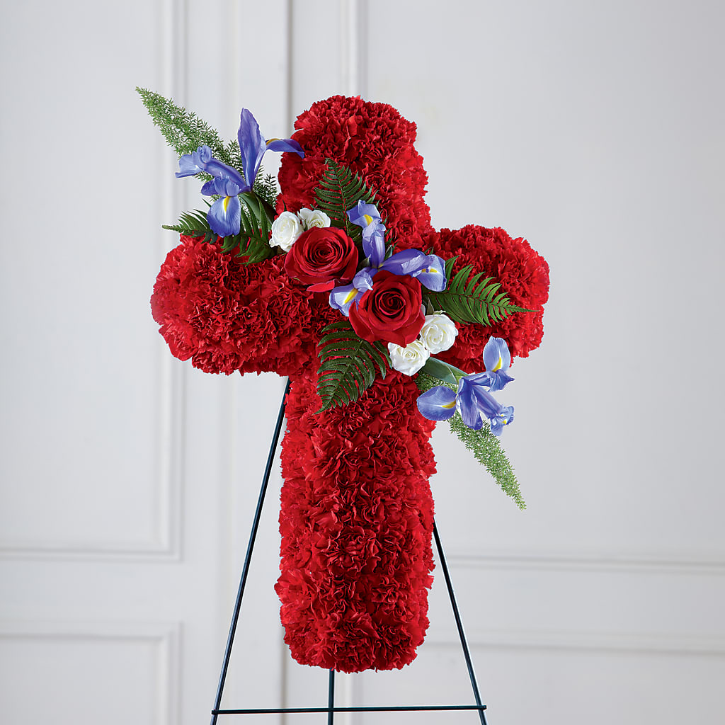 Faithful Hero Floral Cross – SB FLORAL & DESIGN, Erie IL