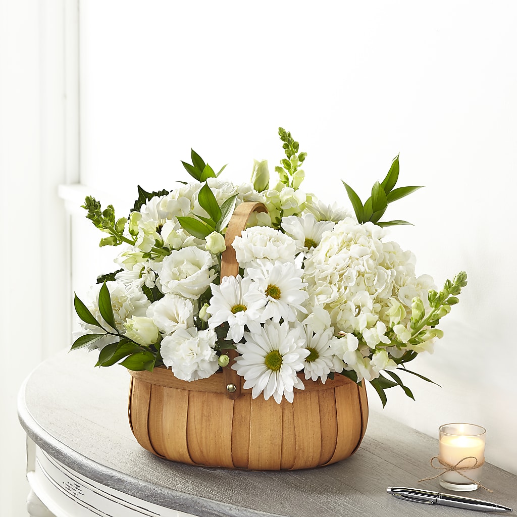Pure Ivory Basket – SB FLORAL & DESIGN, Erie IL