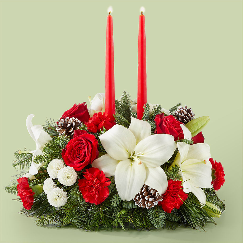 Seasonal Festivities Centerpiece – SB FLORAL & DESIGN, Erie IL