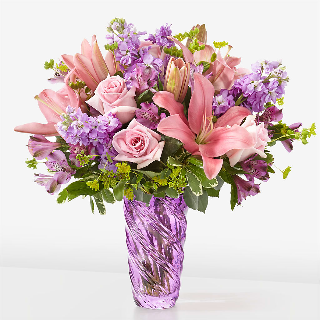 Precious Petals Bouquet with Luxe Swirl Vase – SB FLORAL & DESIGN, Erie IL