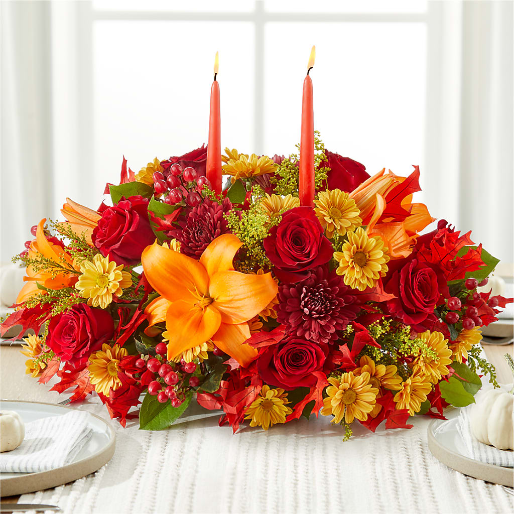 Autumn's Embrace Centerpiece – SB FLORAL & DESIGN, Erie IL
