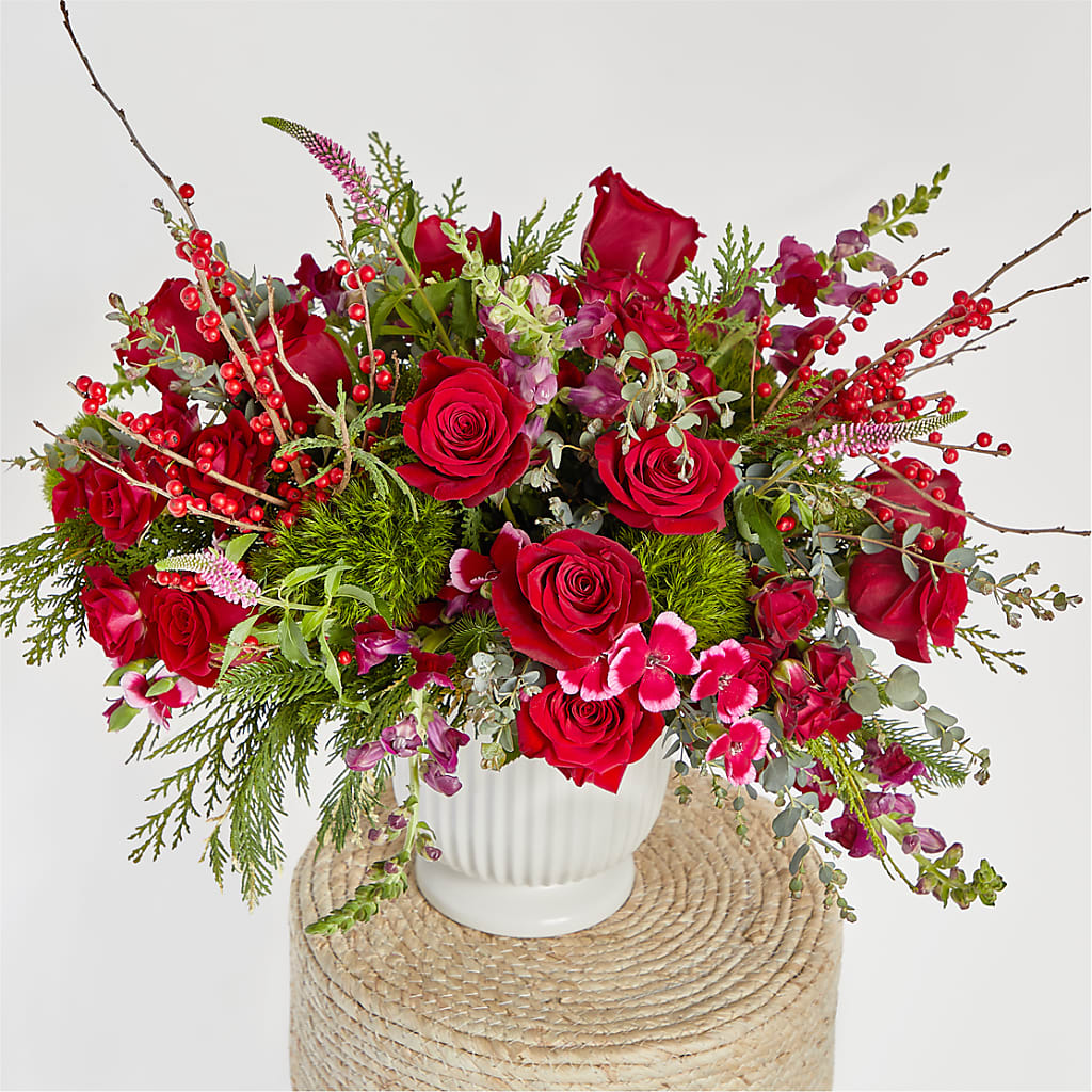 Big Red Bow Bouquet – SB FLORAL & DESIGN, Erie IL