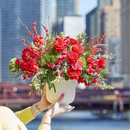 Big Red Bow Bouquet – SB FLORAL & DESIGN, Erie IL