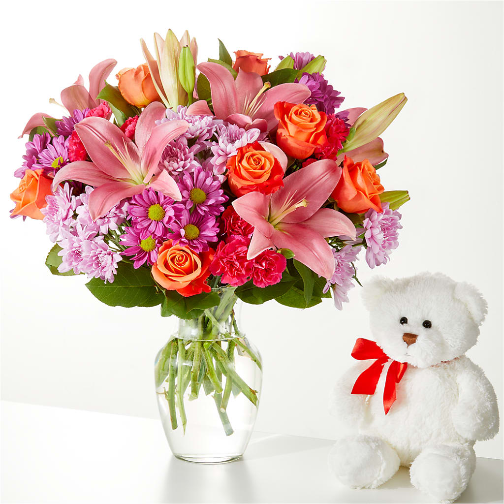 One and Only Bouquet and Bear Bundle – SB FLORAL & DESIGN, Erie IL