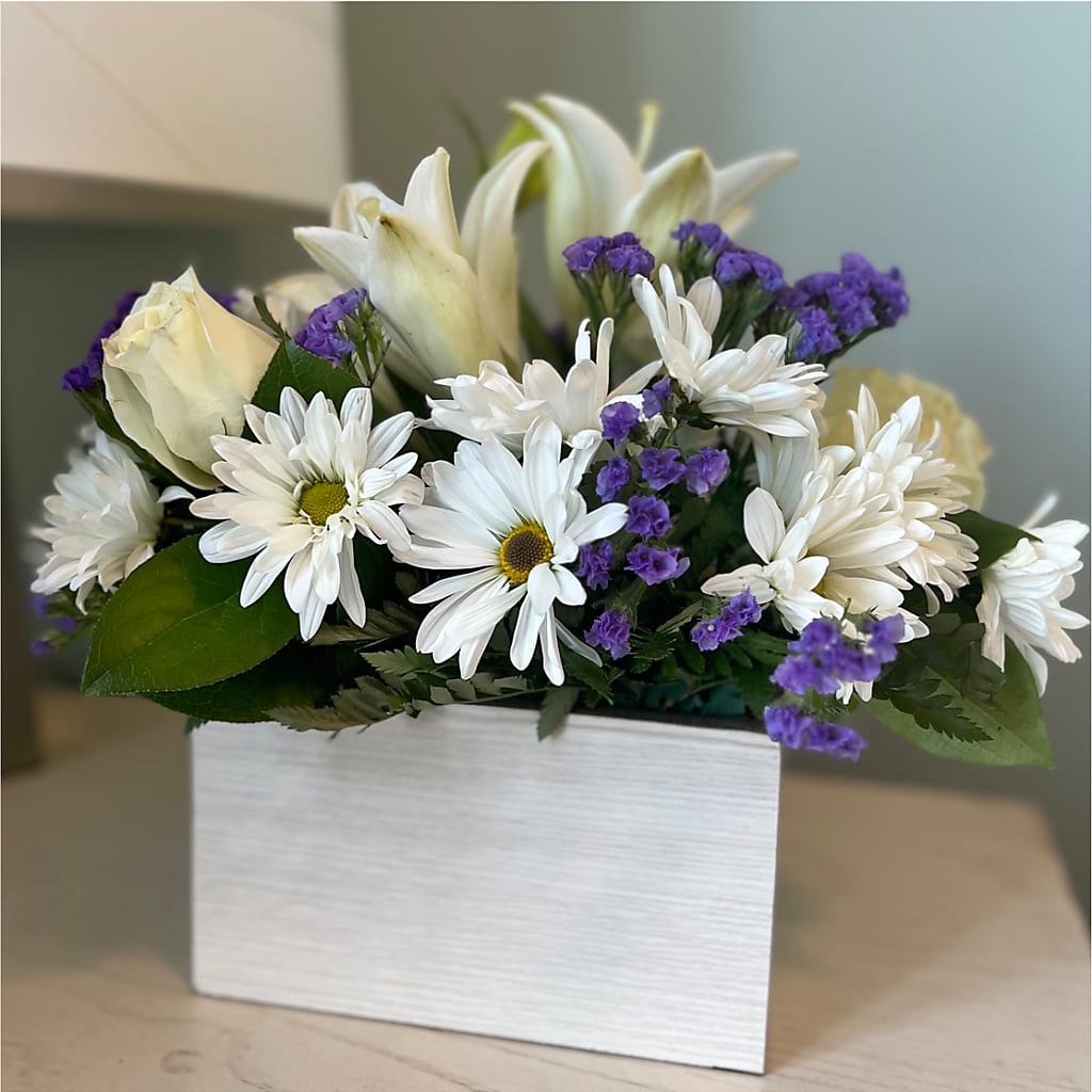 Beyond Blue Box Bouquet – SB FLORAL & DESIGN, Erie IL