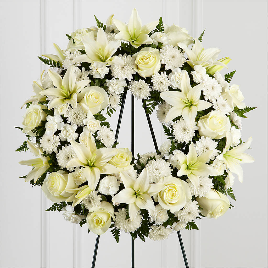 Treasured Tribute Wreath – SB FLORAL & DESIGN, Erie IL