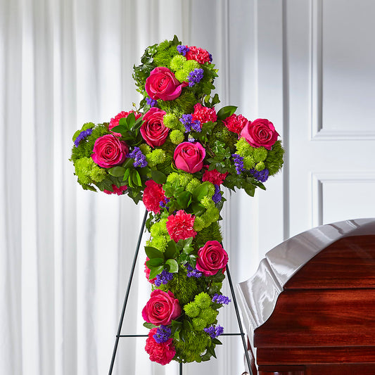 Tribute Rose Floral Cross – SB FLORAL & DESIGN, Erie IL