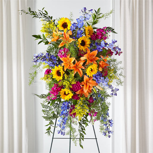 Sunlit Memories Standing Spray (Standard) – SB FLORAL & DESIGN, Erie IL