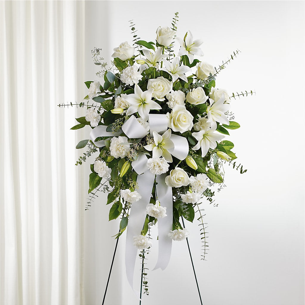 With Care Standing Spray – SB FLORAL & DESIGN, Erie IL