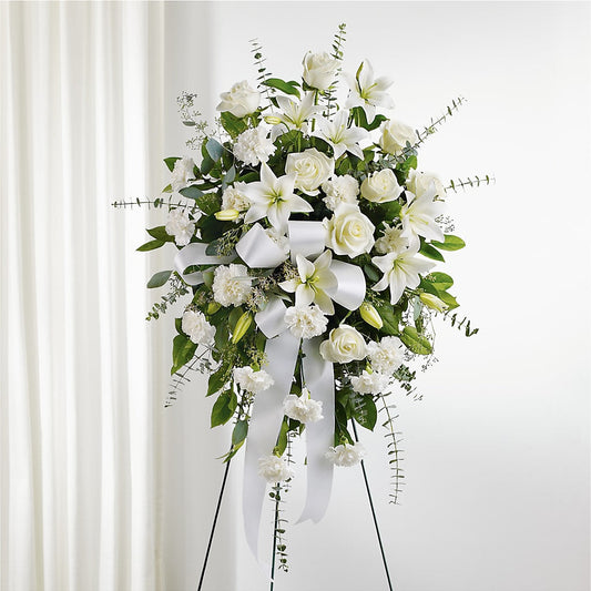 With Care Standing Spray – SB FLORAL & DESIGN, Erie IL