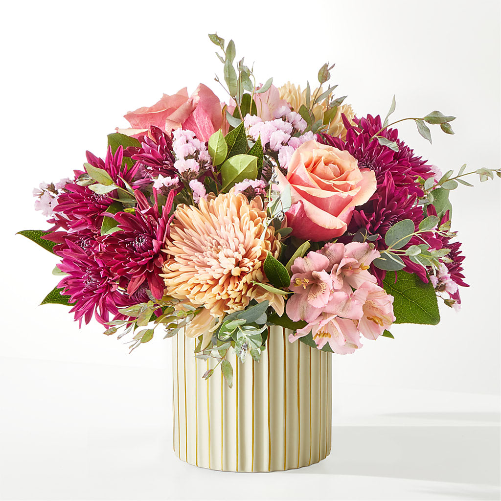 Berry Cobbler Bouquet with Ivory Vase – SB FLORAL & DESIGN, Erie IL