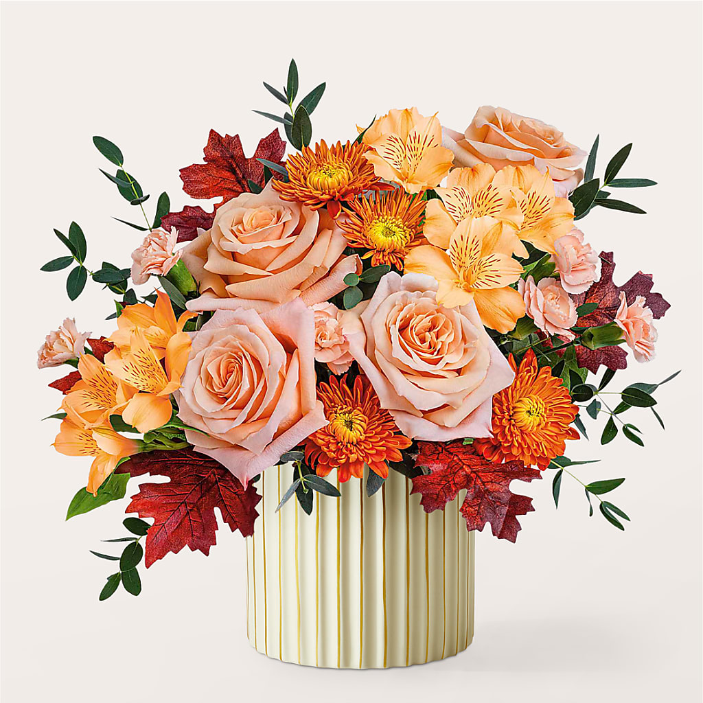 Spiced Latte Bouquet with Ivory Vase – SB FLORAL & DESIGN, Erie IL