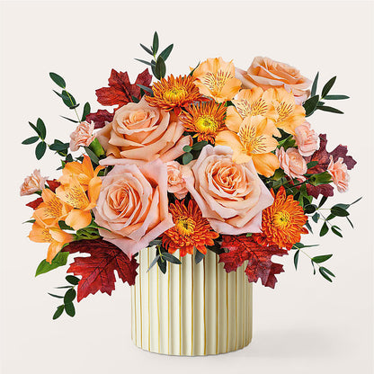 Spiced Latte Bouquet with Ivory Vase – SB FLORAL & DESIGN, Erie IL