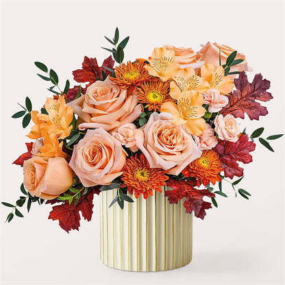 Spiced Latte Bouquet with Ivory Vase – SB FLORAL & DESIGN, Erie IL