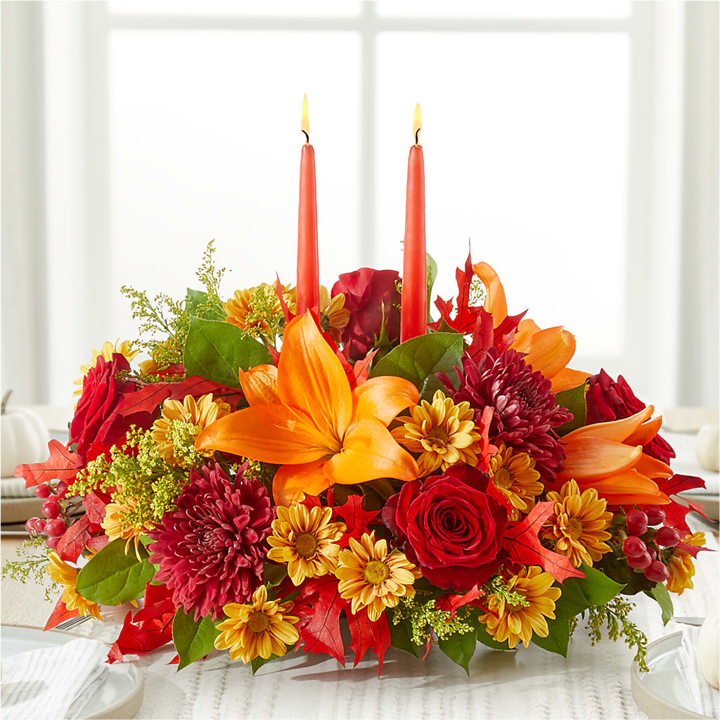 Autumn's Embrace Centerpiece – SB FLORAL & DESIGN, Erie IL