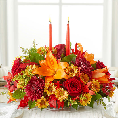 Autumn's Embrace Centerpiece – SB FLORAL & DESIGN, Erie IL