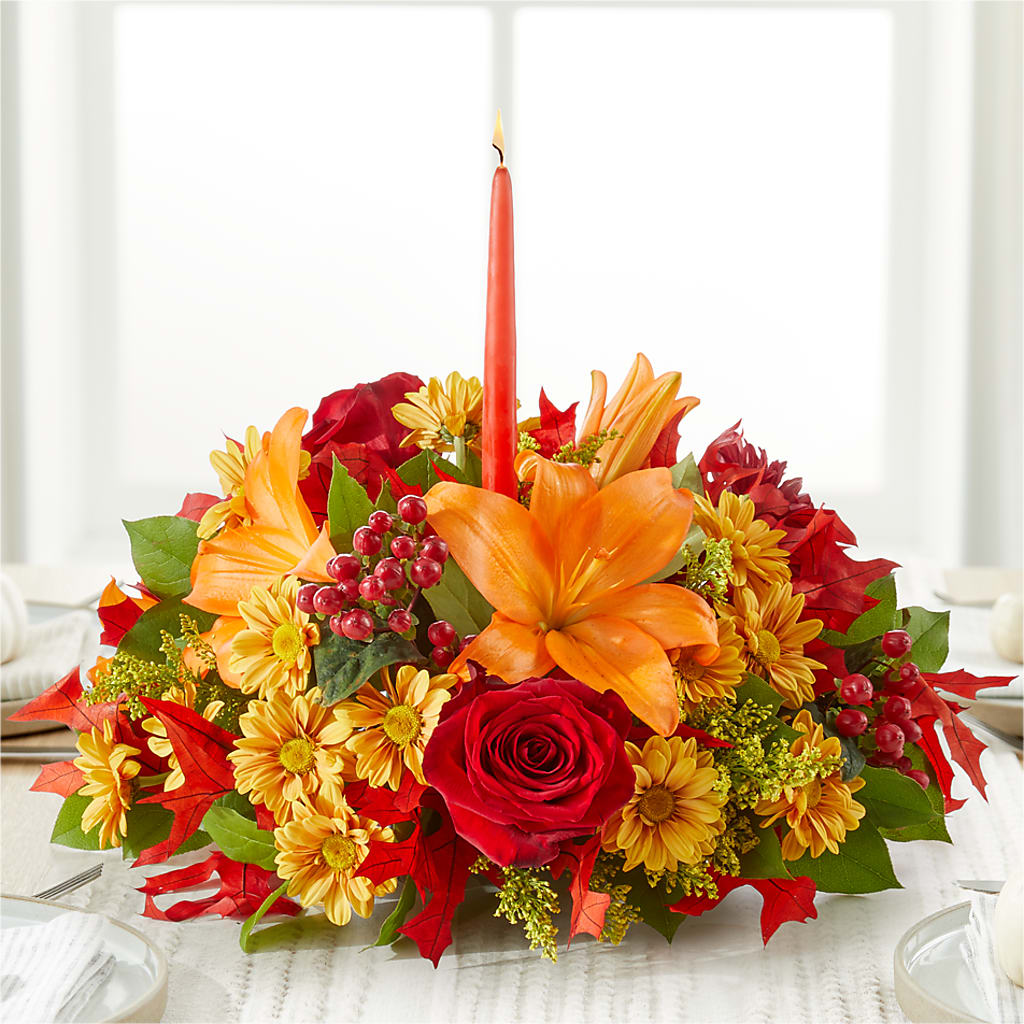 Autumn's Embrace Centerpiece – SB FLORAL & DESIGN, Erie IL